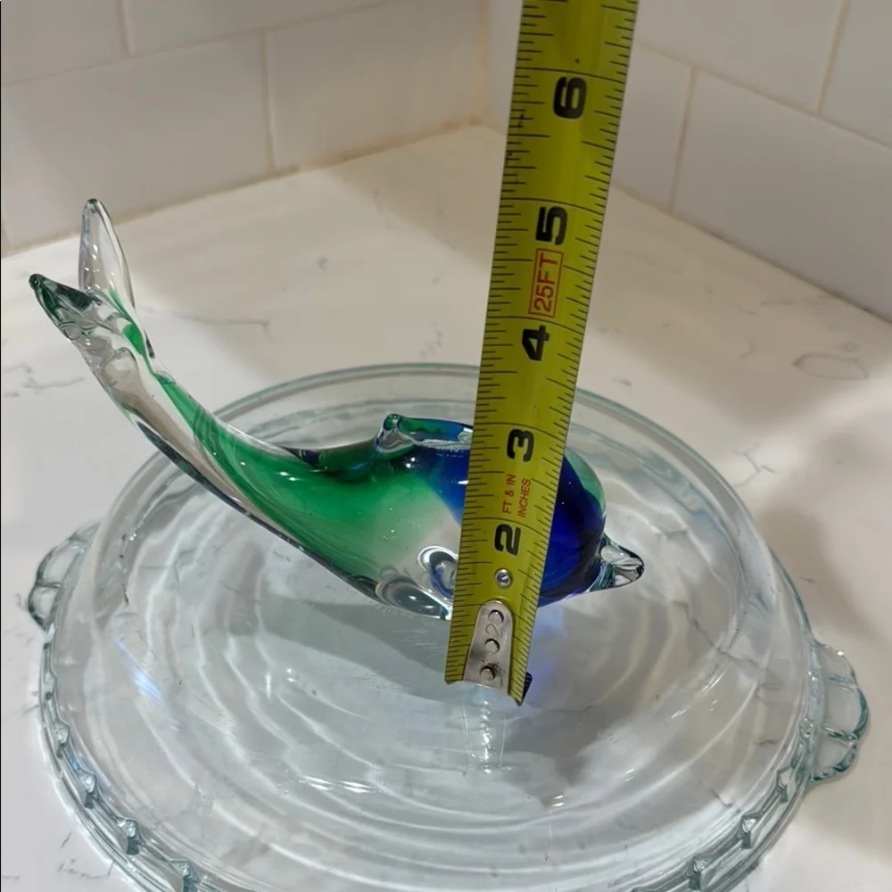 Glass Fish Figurine - Green and Blue